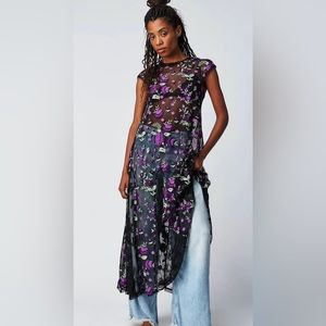 NWT Free People Sky Bright Midi embroidered dress - XS